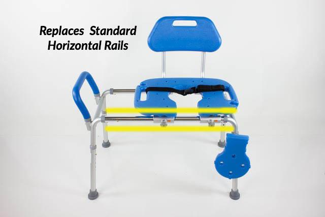 Horizontal Extended Rails - Exclusively for HydroGlyde Sliding Transfer Bench for the Physically Handicapped or Disabled