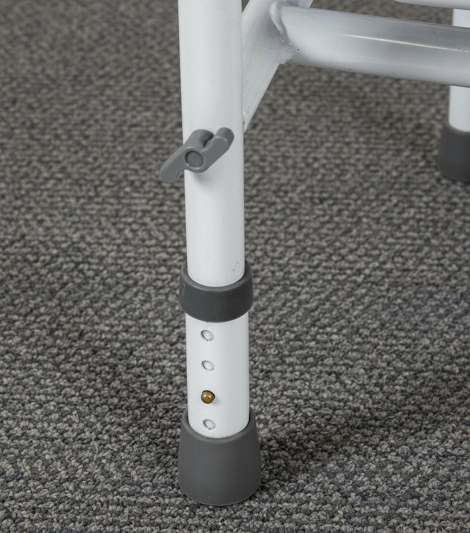 Platinum Health Double Step Stool with Adjustable Handle & Legs – High-View Blue Non-Slip Steps for Safe, Stable Reach – Height Adjustable Support Rail – Heavy-Duty Lightweight Frame