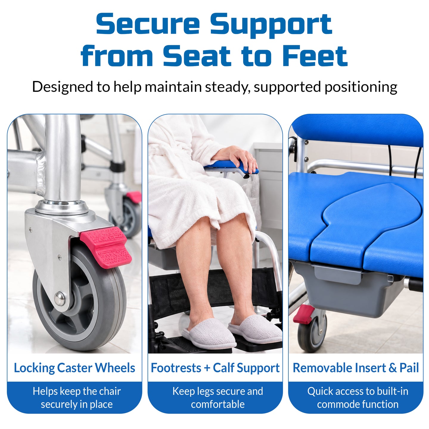 Total Care Professional Tilt-In-Space Reclining Shower/Commode Chair - Padded