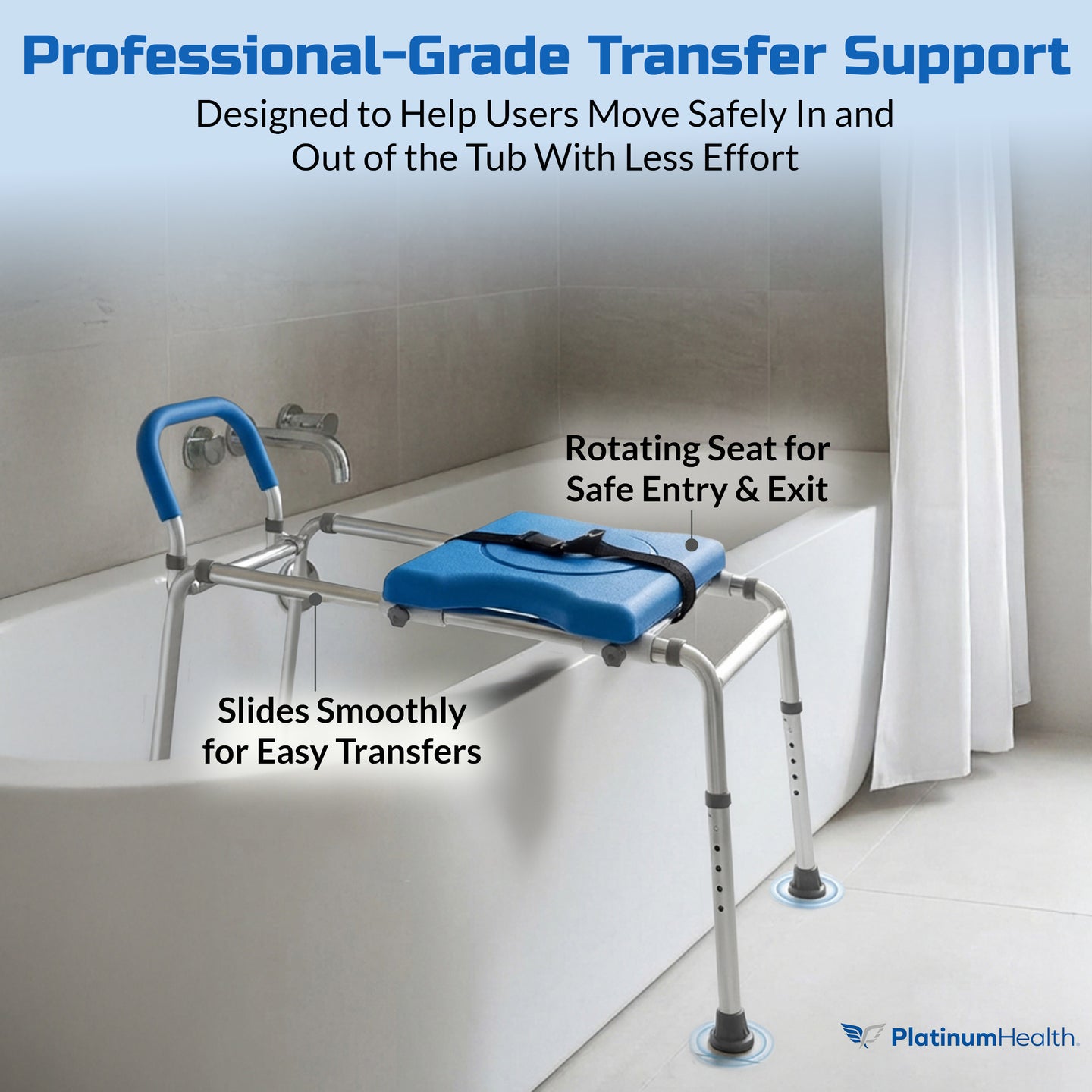 Roundabout™ 2.0 Sliding Transfer Bench with Rotating Seat
