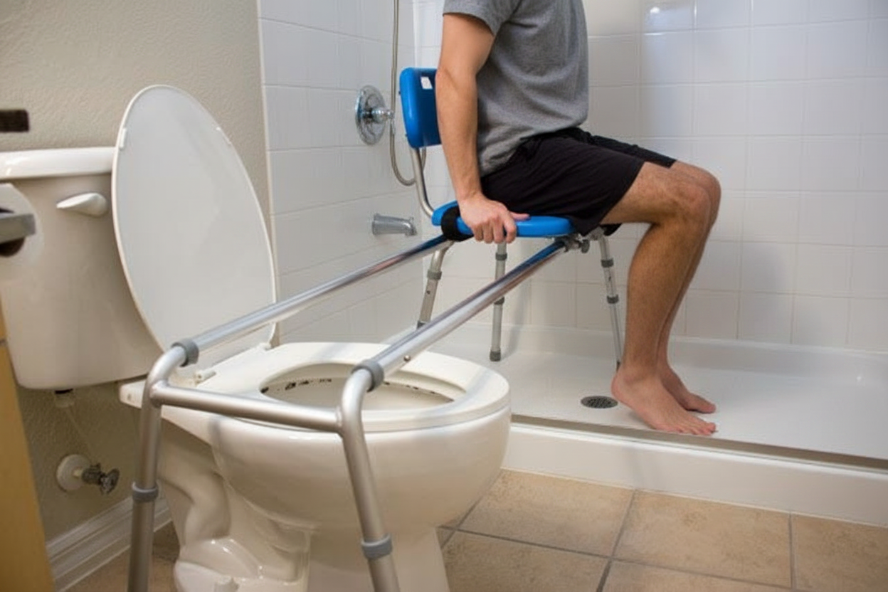 HydroGlyde - Toilet to Tub Sliding Bench - Extra Long for Physically Handicapped or Disabled
