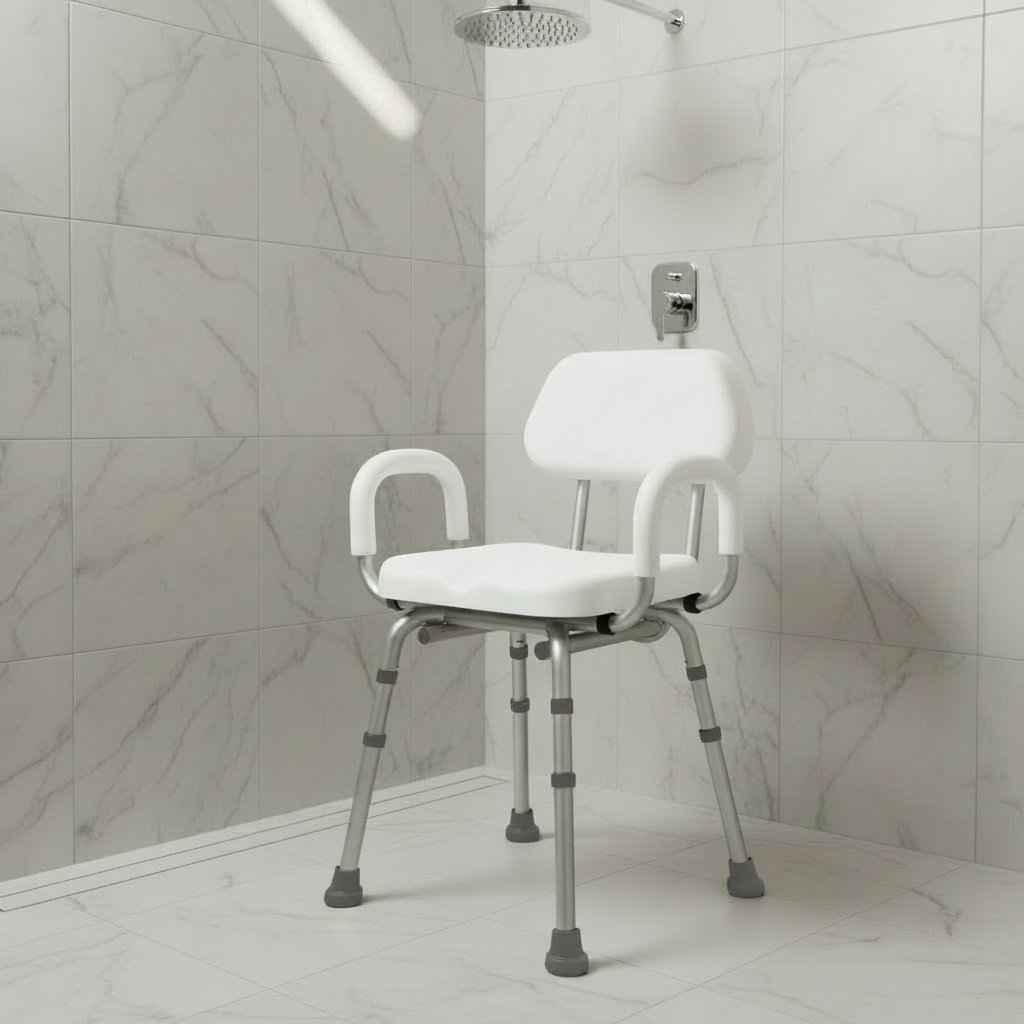 ComfortAble(tm) Deluxe Bath / Shower Chair - Padded with Armrests