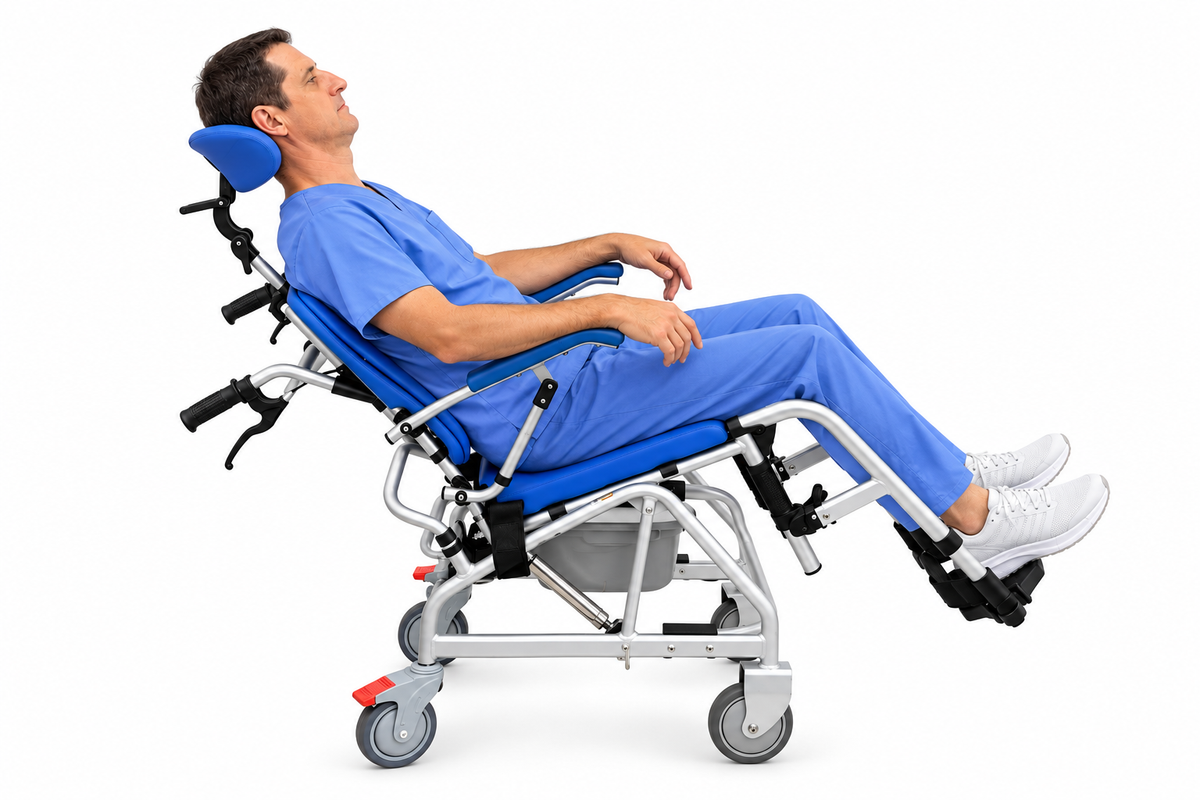 Total Care Professional Tilt-In-Space Reclining Shower/Commode Chair - Padded