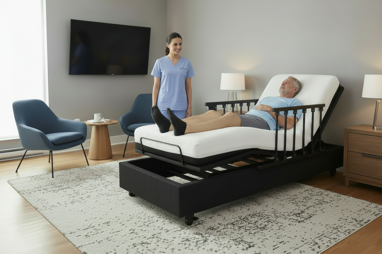 ELEVATE Wallhugger Height Adjustable Bed Base with Hi Lo Motor - Twin XL - Includes Free Waterproof Cover