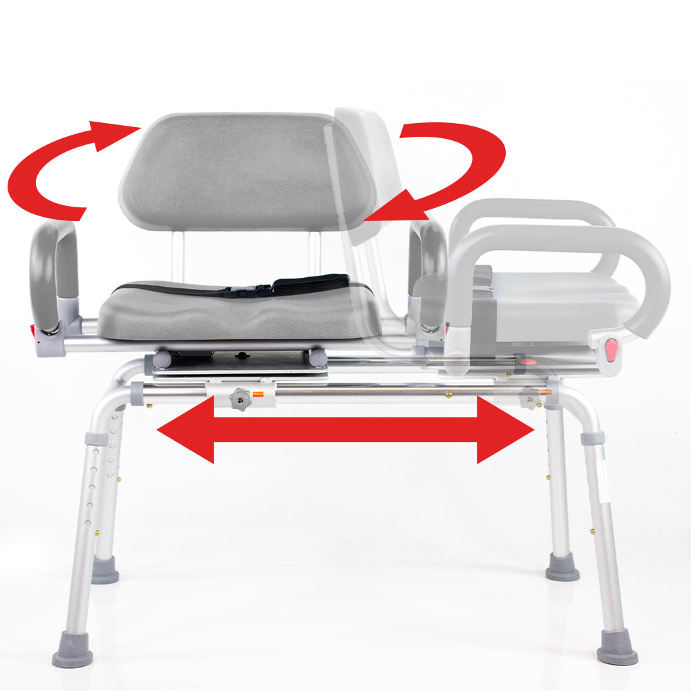 Carousel Sliding Transfer Bench with Swivel Seat. ***FREE ONLINE BONUS ...