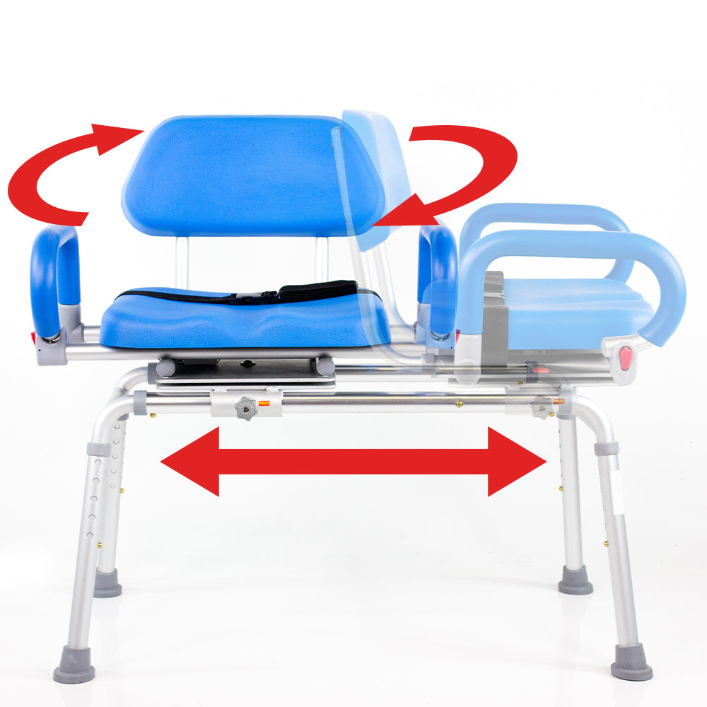 Carousel Sliding Transfer Bench with Swivel Seat. ***FREE ONLINE BONUS ...