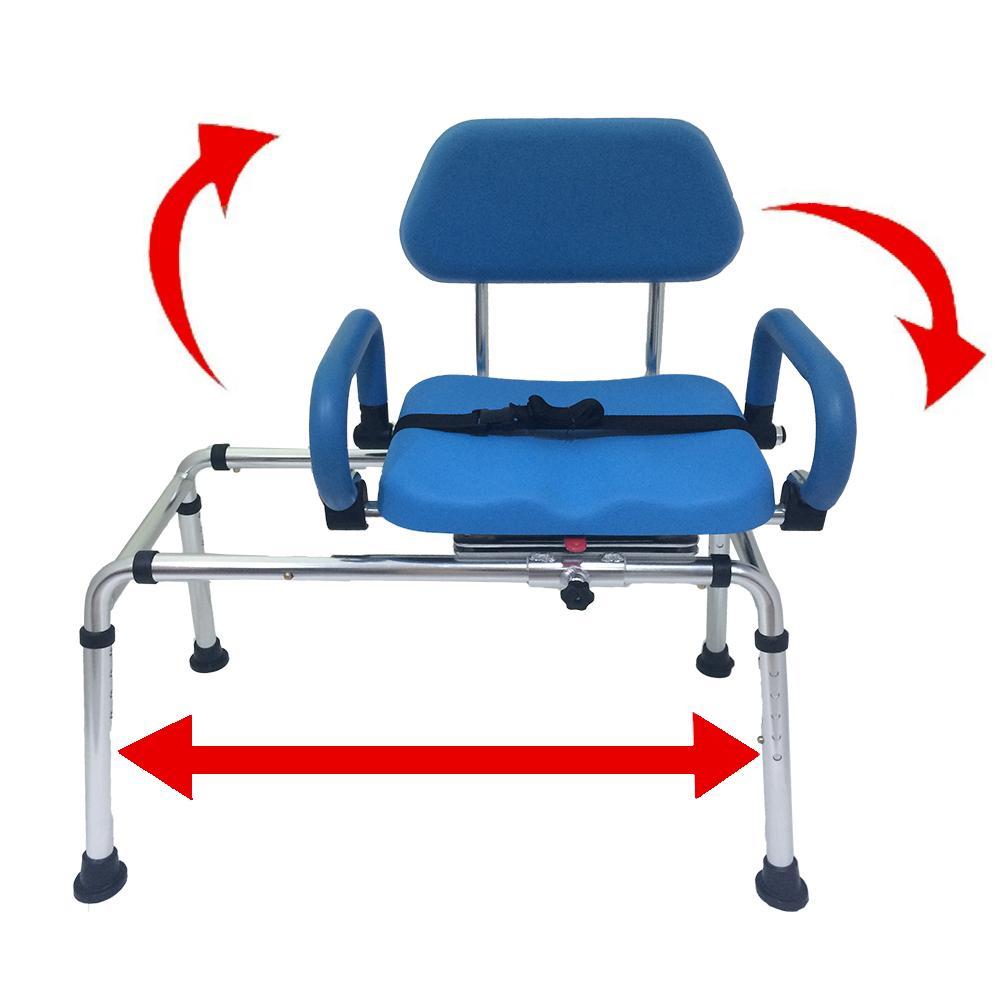 sliding transfer bench with swivel seat