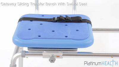Gateway Premium Sliding Bath Transfer Bench with Swivel Seat PADDED