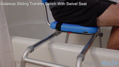 Gateway Premium Sliding Bath Transfer Bench with Swivel Seat PADDED