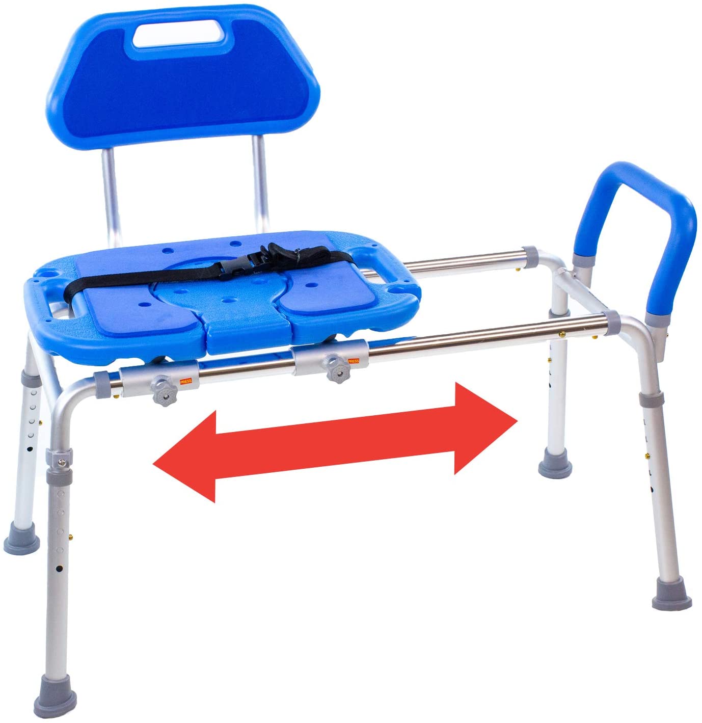 Long Transfer Bench DMI Heavy-Duty Sliding Transfer Bench With Cut-Out Seat