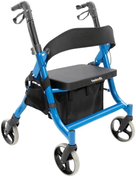 600lb. Capacity Titus Extra-Wide Deluxe Bariatric Walker Rollator. Heavy-Duty Oval Tubing. High-Capacity Padded Seat/Backrest. Height Adjustable Angled Hand Grips. Foldable. Indoor/Outdoor Use